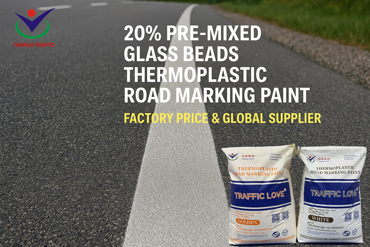 20% Pre-Mixed Glass Beads Thermoplastic Road Marking Paint | Factory Price & Global Supplier