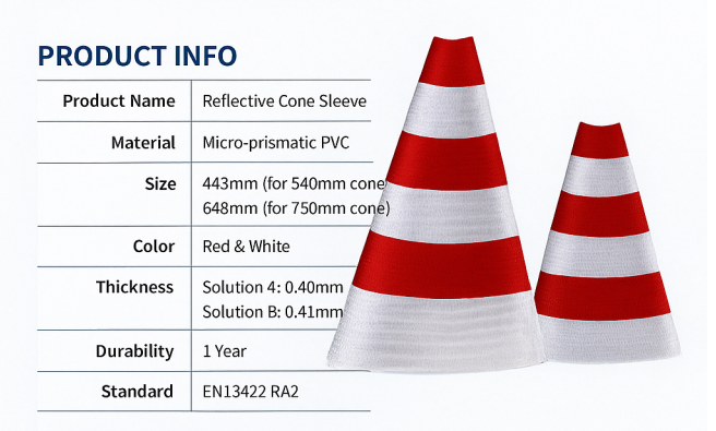 Reflective Cone Sleeve EN 13422 R1A & R1B