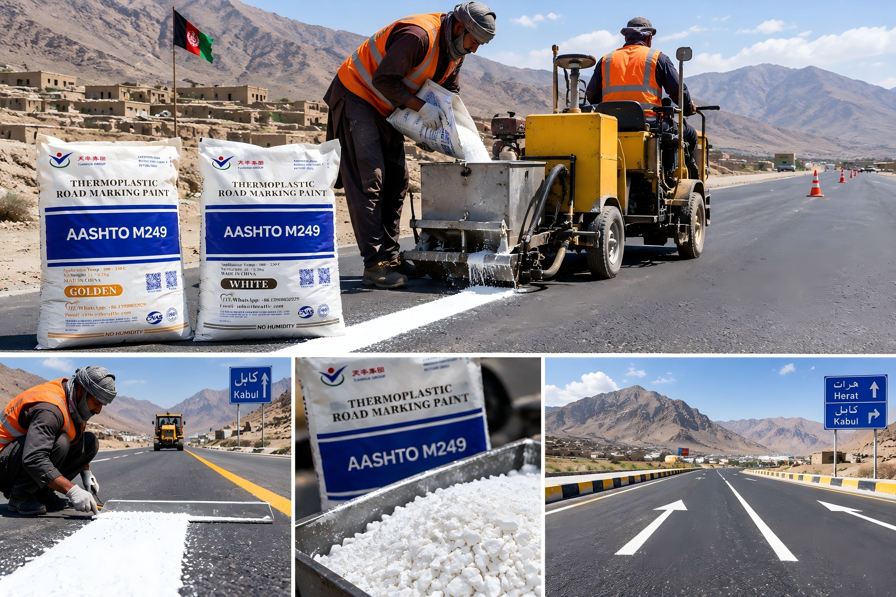 Afghan Contractor Orders AASHTO M249 Paint from TIANHUA Traffic