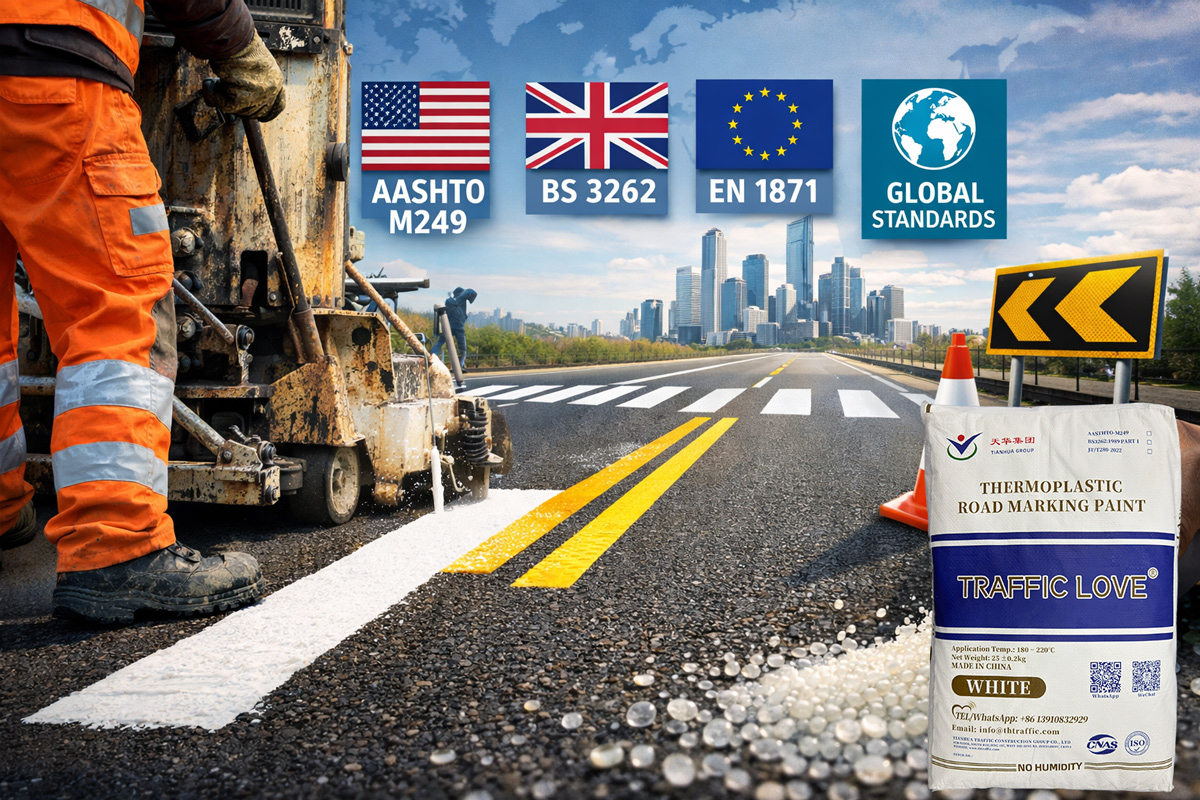 Thermoplastic Road Marking Paint Standards: AASHTO M249, BS 3262