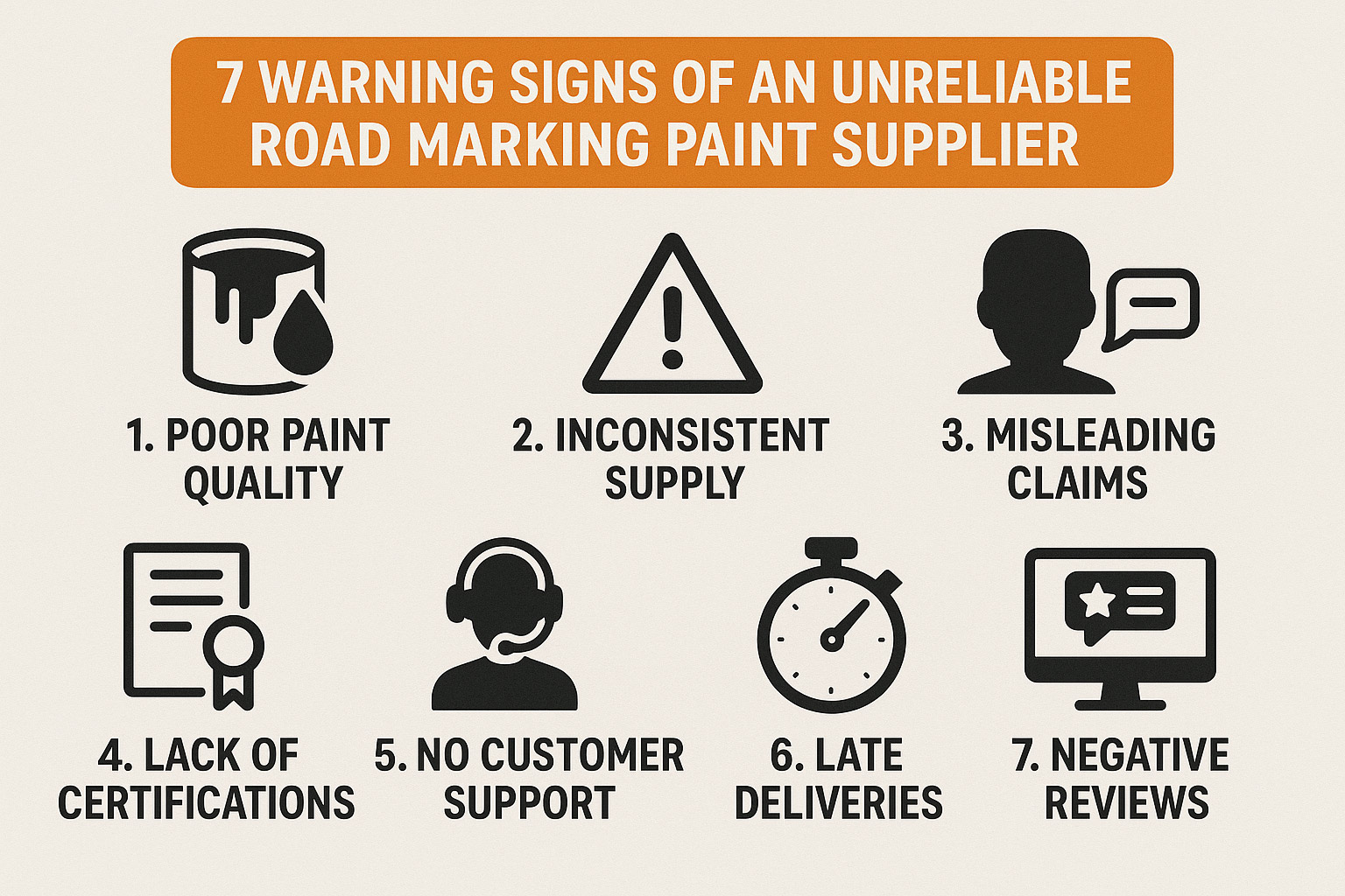 7 Warning Signs of an Unreliable Road Marking Paint Supplier
